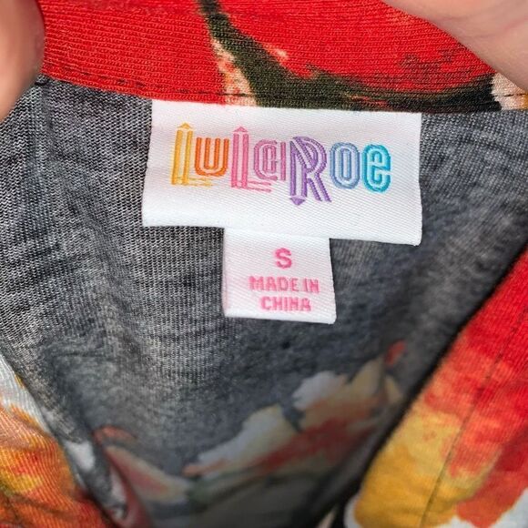 Lularoe artsy bold floral knit button down from long sleeve S dress - Picture 3 of 3